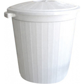 Бак 65 л полипропилен d=45 см h=53 см с крышкой для пищевых продуктов белый (61727, 11)