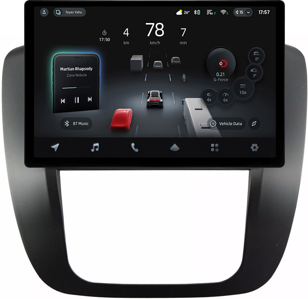 Магнитола для Chevrolet Tahoe 900 2006-2014 (рамка черная) - Teyes CC4-PRO монитор 13" 2K QLED на Android 13, Snapdragon 778G, 8+128, AI, CarPlay, DSP, 4G SIM-слот