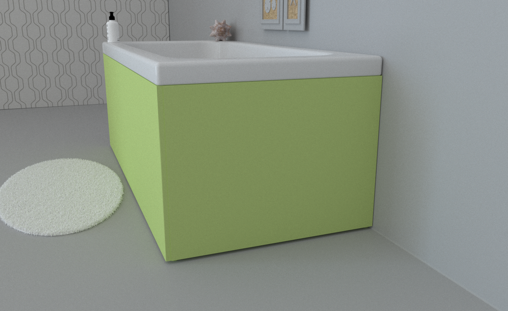 Экран для ванны торцевой правый TE-1R-218 светло-зеленый матовый soft touch
