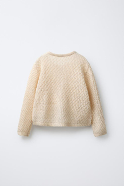ZARA КАРДИГАН ИЗ ШЕРСТИ И АЛЬПАКИ, ЦВЕТ СЛИВОЧНОГО МАСЛА