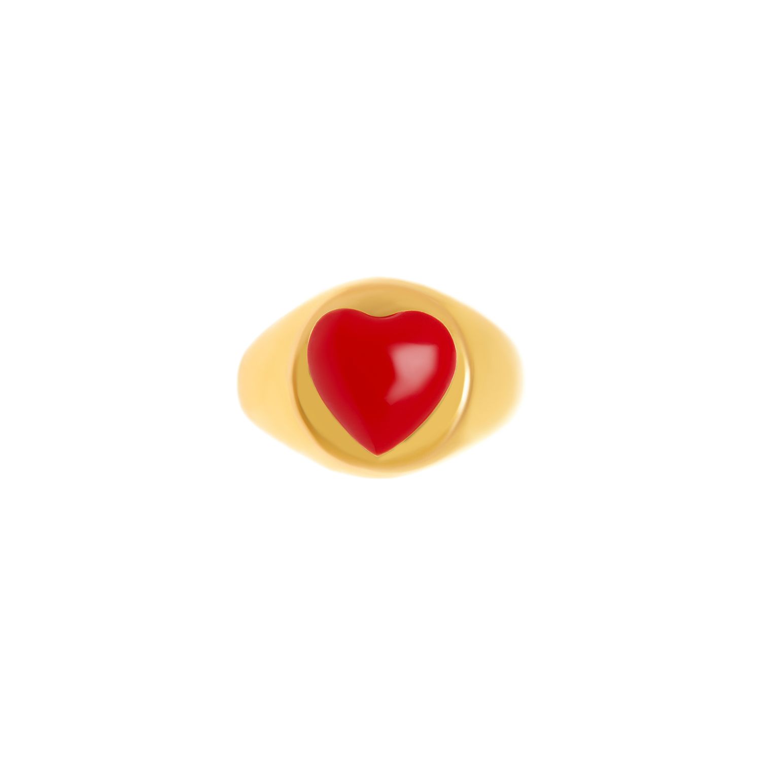 Кольцо Gold Red Heart Ring