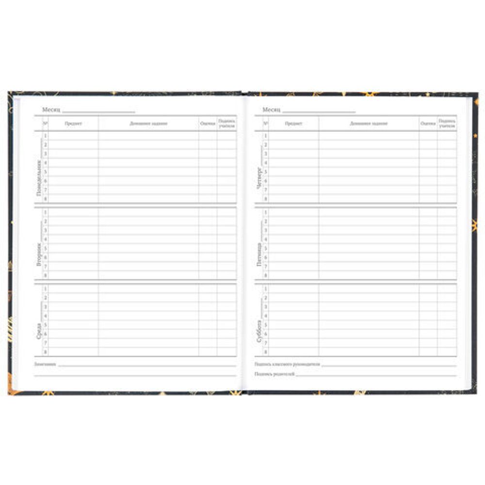 Дневник 5-11 класс 48 л., твердый, BRAUBERG, выборочный лак, с подсказом, "Astro Cat", 106415