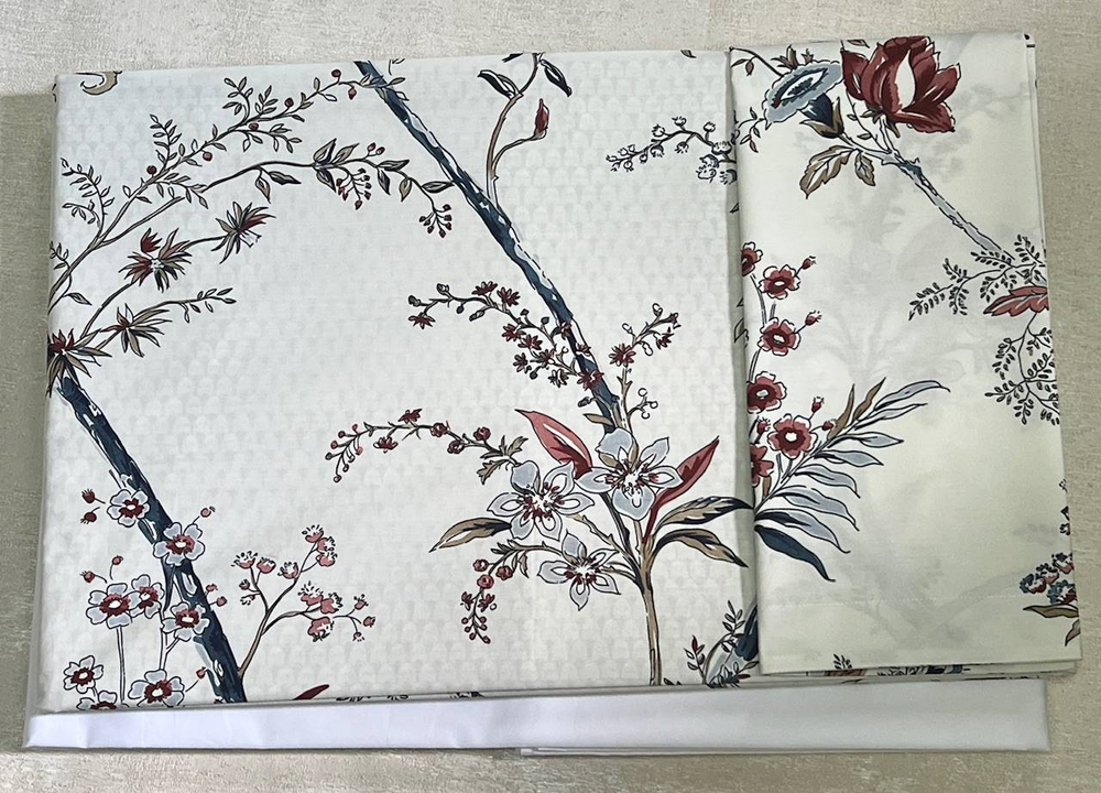 Постельное белье семейное Mirabello Life бело-розовое