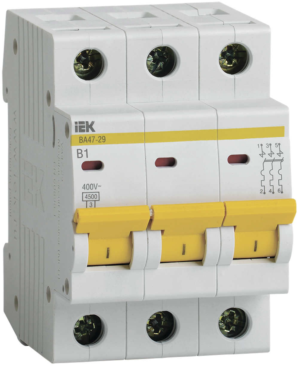 KARAT Автоматический выключатель ВА47-29 3P B 1А 4,5кА IEK