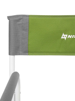 Кресло раскладное Nisus с откидывающим столиком.140кг, карман (алюм. д25) зеленый ромб/серый (N-DC-95200T-K-GG)