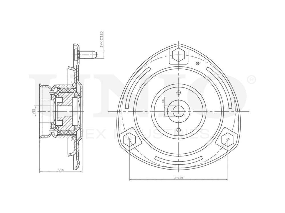 Опора амортизатора передняя UNIO RMP-13093