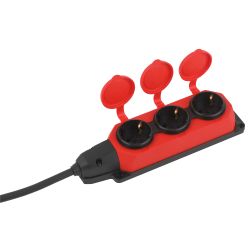 Удлинитель силовой ЭРА UK-3e-3x1,5-10m-IP44(KG) с заземлением 3 розетки каучук 10м КГ 3х1,5мм2 IP44