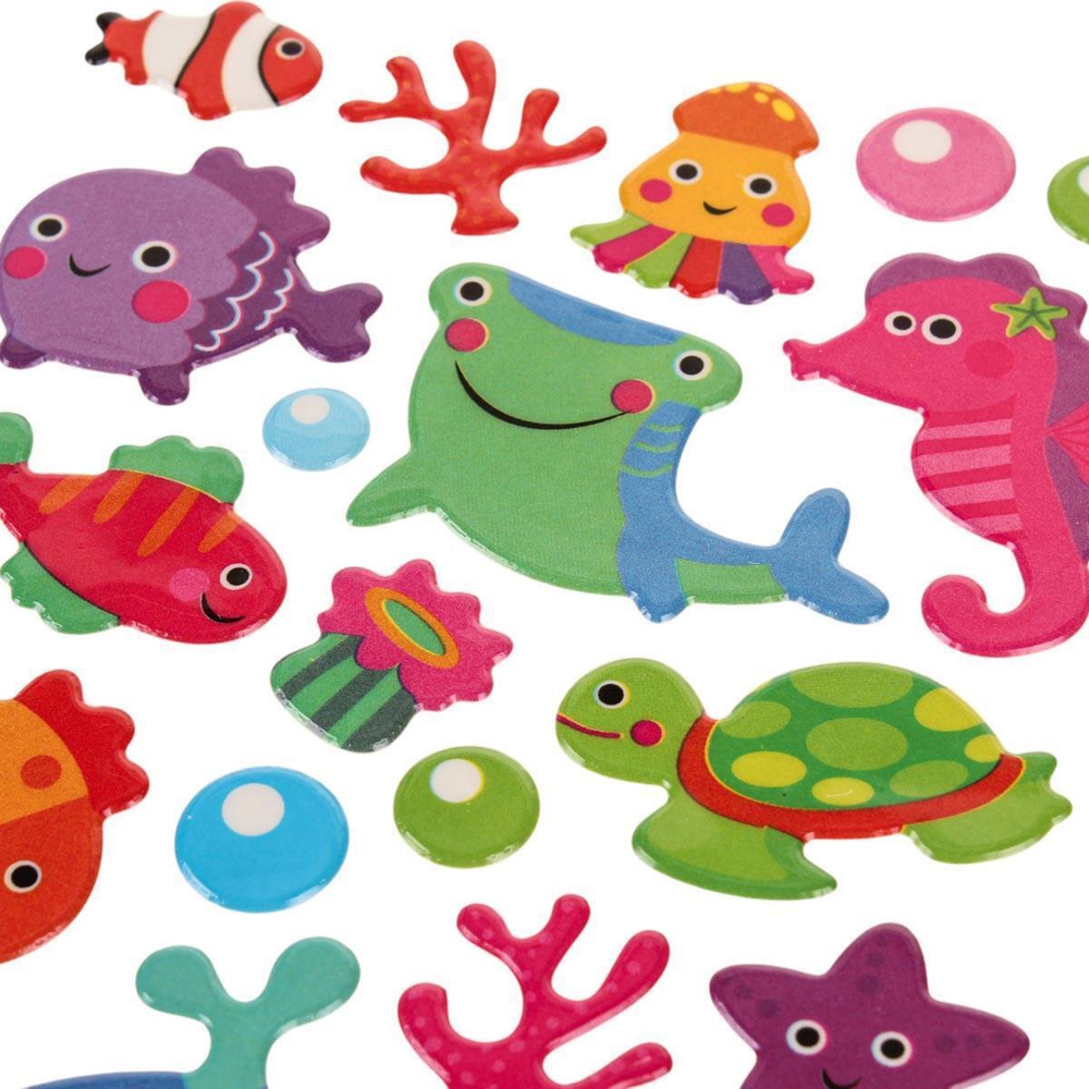 Наклейки выпуклые "Подводный мир" 20*10см.