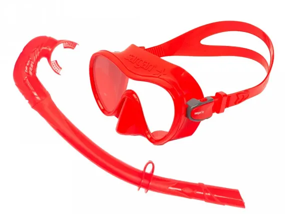 Набор маска+трубка Sargan Калан красный