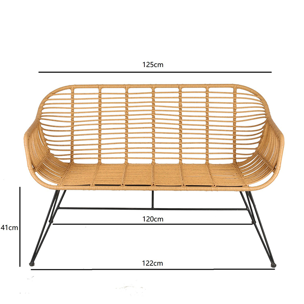 Кушетка Bergenson Bjorn Vetle Bent, 125х68х81 см, ротанг