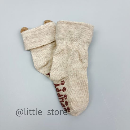 Носочки хлопковые "Puppy" со стоперами, Бежевый