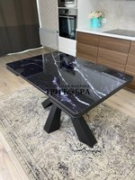 Кухонный раздвижной стол "Спайдер", чёрный мрамор