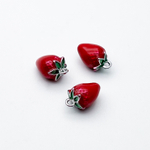 Подвеска Клубника, цвет серебро (родий), размер 11*7 мм, цена за 1 шт