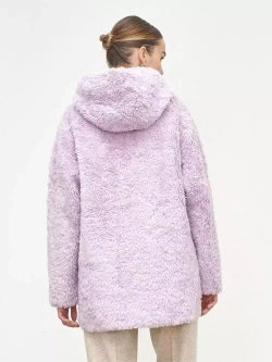 Шуба из шерсти чебурашка тедди, розовая, SilverFox