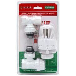 Комплект терморегулирующий VIEIR 1/2quot; угловой VR310-F белый