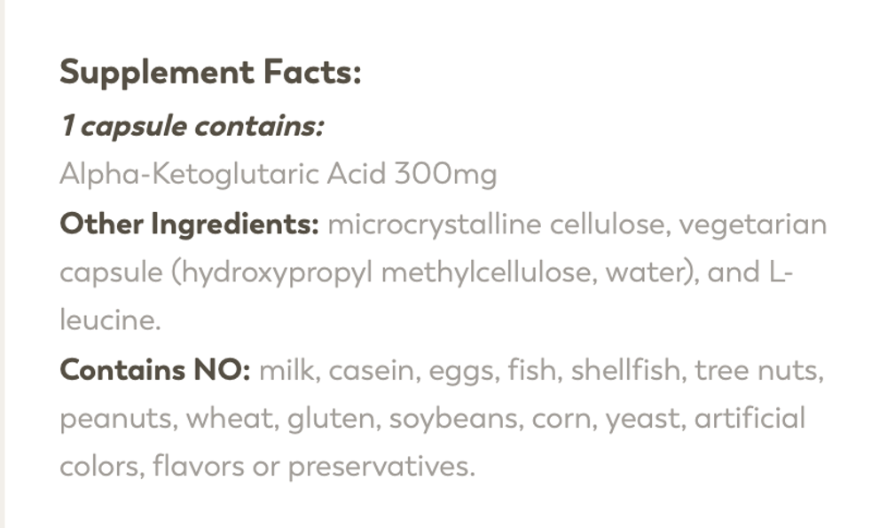 Klaire Labs - Alpha-Ketoglutaric acid 60 capsules