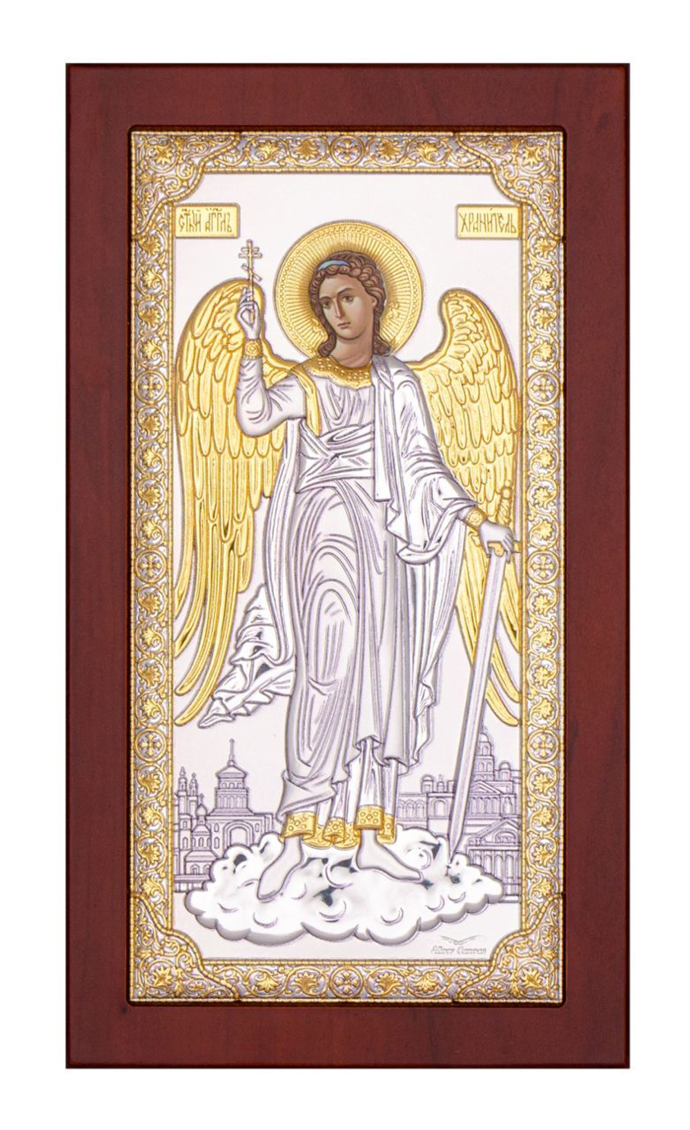 Ангел Хранитель, икона ростовая, красное дерево 102х178