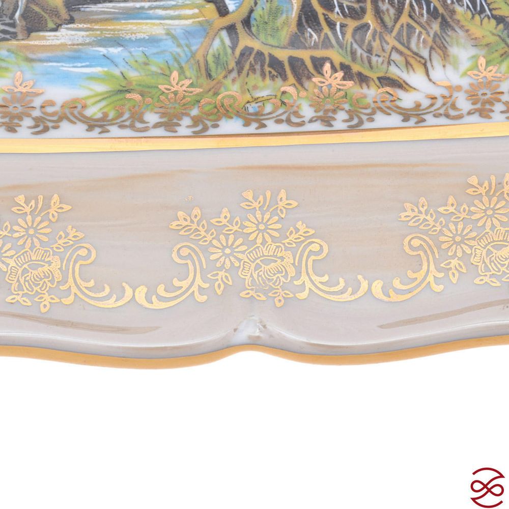 Блюдо для рыбы Queen's Crown Aristokrat Охота бежевая 56 см