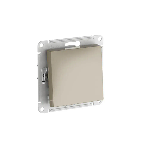 ATLASDESIGN 1-клавишный ВЫКЛЮЧАТЕЛЬ КНОПОЧНЫЙ, сх.1, 10А, мех., быстрозажим. клем., ШАМПАНЬ