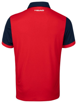 Мужское теннисное поло Head Davies Polo Shirt M - red/dark blue