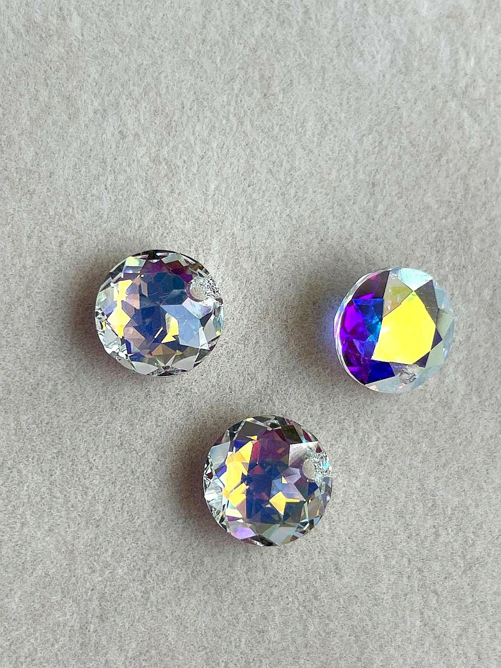 6430-AB10 Кристалл "Круг" 10мм прозрачный с переливом