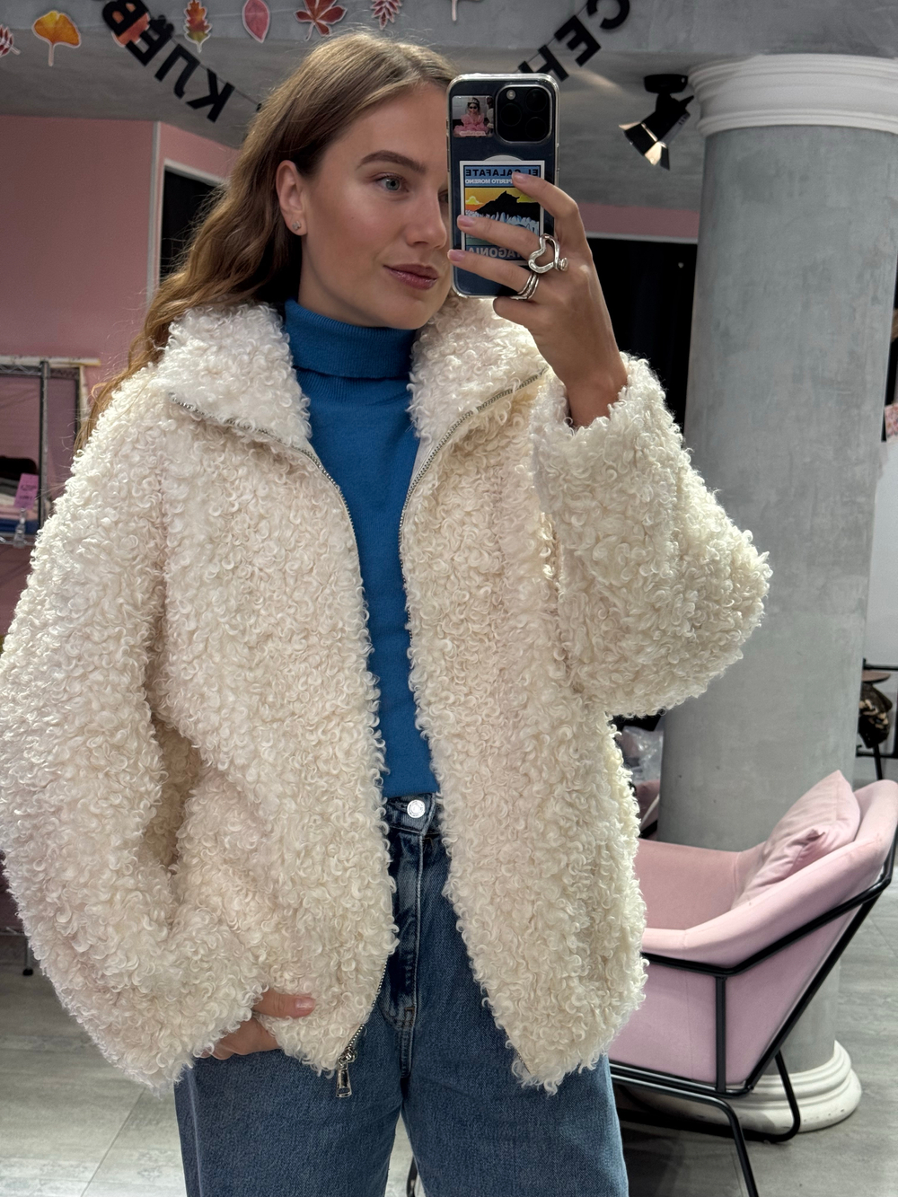 Шуба White sheep молочный