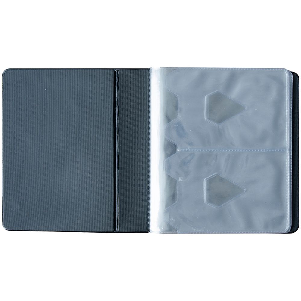 Кредитница на 32 карты 2 ряда, Спейс, ПВХ, коричневая, горизонтальная