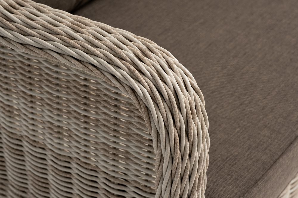 "Гляссе" диван трехместный из искусственного ротанга, цвет бежевый