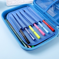 Пенал школьный с динозавром в школу для девочек мальчиков с 3д рисунком на молнии,  голубой