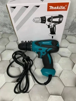 Makita Дрель-шуруповерт электрическая сетевая, щеточный инструмент 670 Вт, 25 Нм/ Мини дрель ручная, шуруповерт от сети