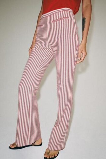 ZARA БРЮКИ В ПОЛОСКУ — ZW COLLECTION, КРАСНЫЙ/БЕЛЫЙ
