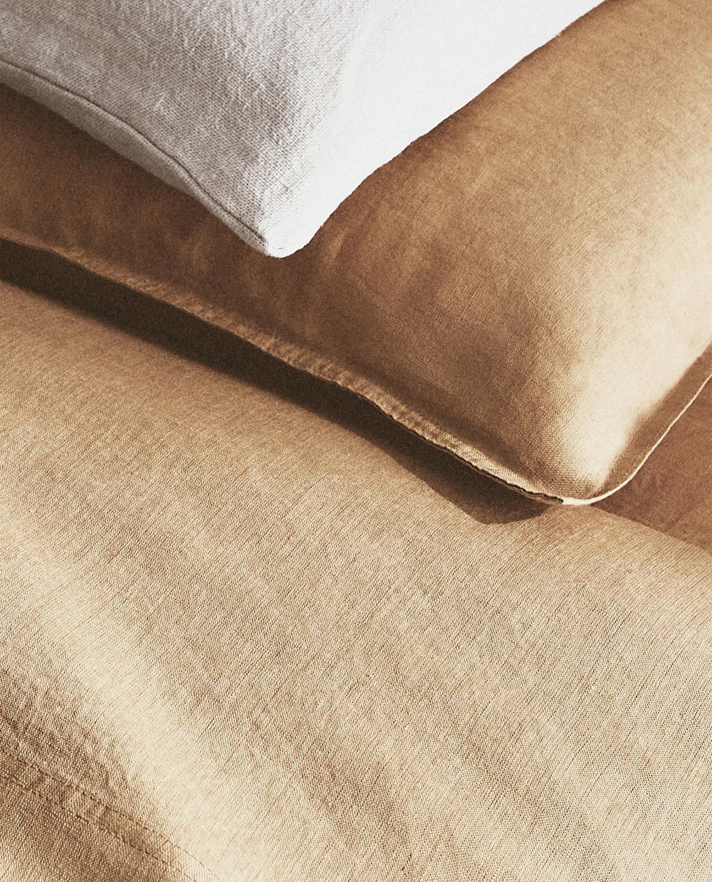 Zara Home - Простыня из постиранного льна (вес 140 гхм2), бежевый, 270x280 см