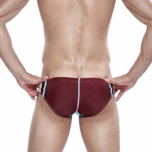 Мужские плавки коричневые Seobean Swimwear Tie Rope Swim Bathing Y-Front Briefs