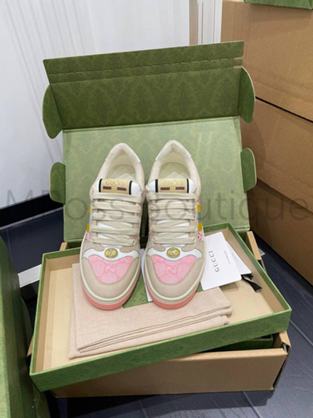 Женские кроссовки Gucci Screener в бежевом цвете