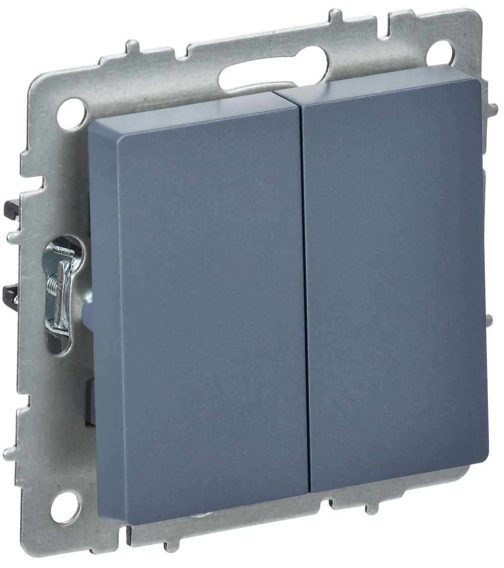 BRITE Выключатель 2-клавишный перекрестный 10А ВС10-2-3-БрМ маренго IEK