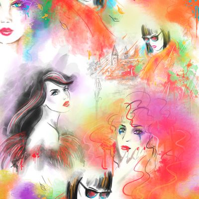 Абстрактные портреты девушек