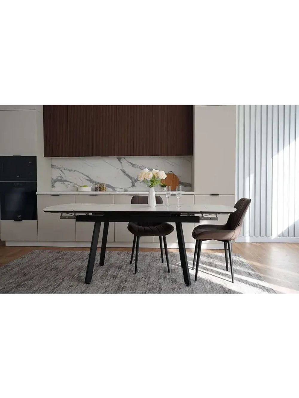 Стол кухонный Серый 150(190)х80х74 см