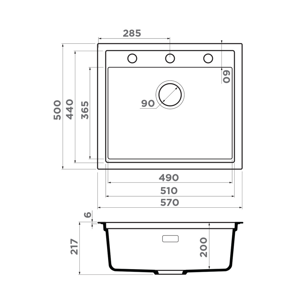 Мойка Omoikiri Sintesi 57-GB Artceramic | Графит