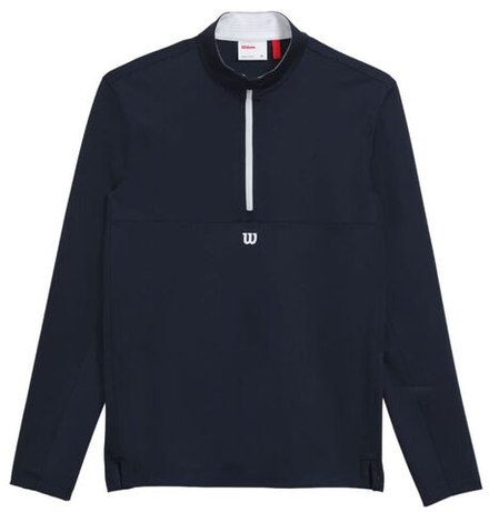 Мужская теннисная футболка теннисная Wilson Elevate Performance 1/2 Zip - небесный