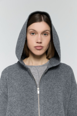 Худи на молнии из объемной шерсти