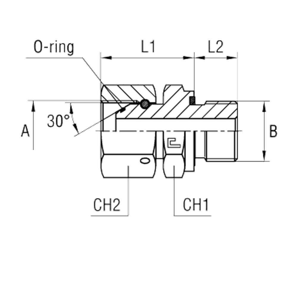 Штуцер FNE BSP 5/8" BSP 1/2"