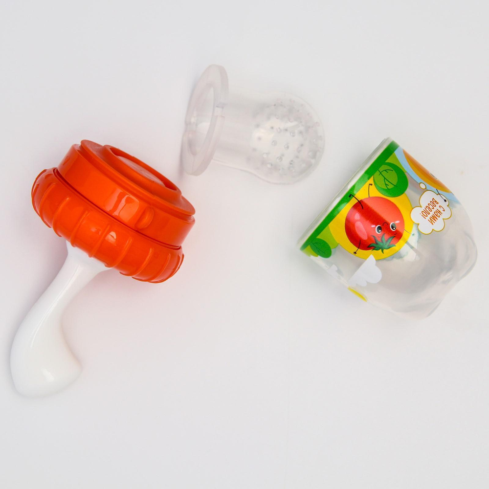 5365499 Ниблер для прикорма с силиконовой сеточкой «Весёлая тыква», р-р сеточки М