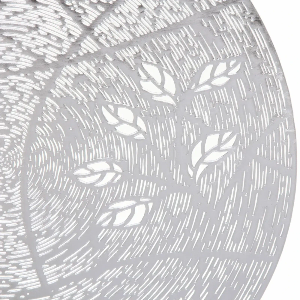 Салфетка плетеная 38см «Весна» серебро