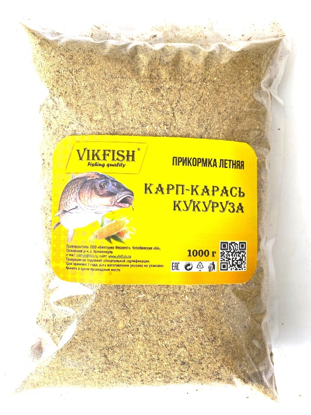 Прикормка VIKFISH  Классика летняя  (Карп-Карась-Кукуруза)  1000гр