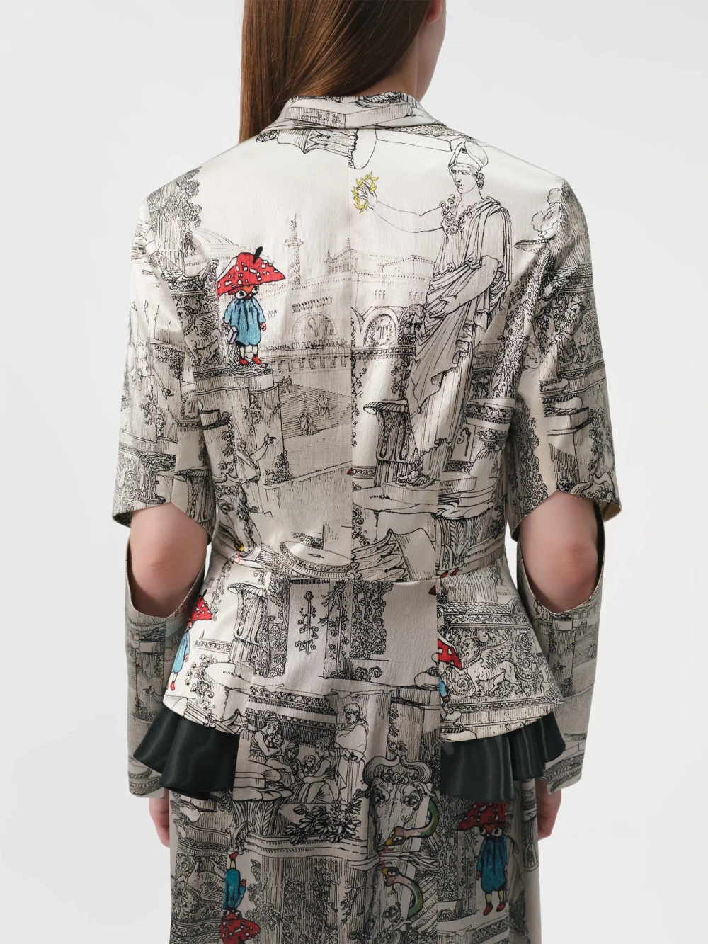 Платье с баской принтованное OLA OLA