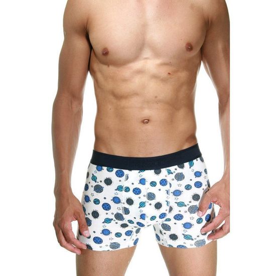 Набор мужских трусов боксеров 3в1 (белые, темно-синие, белые с принтом) DARKZONE DZN9011