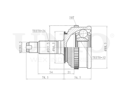 ШРУС внешний UNIO CVJ-20267