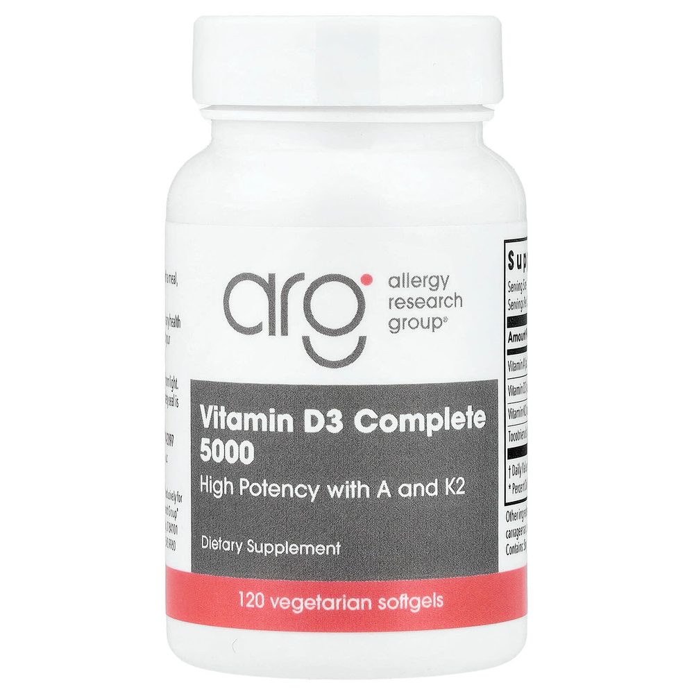 Allergy Research Group, полный витамин D3 5000, 120 растительных капсул