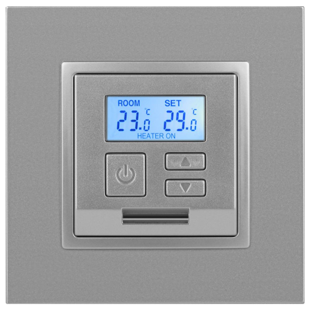 14-4111-03 ЭРА Терморегулятор универс. 230В-Imax16А, IP20, Эра Elegance, алюминий