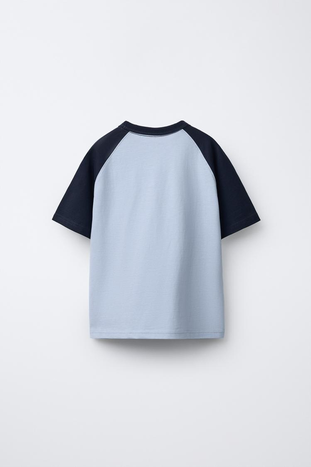 ZARA ФУТБОЛКА РЕГЛАН С ВЫШИТОЙ НАДПИСЬЮ, МОРСКОЙ ЯРКО-СИНИЙ